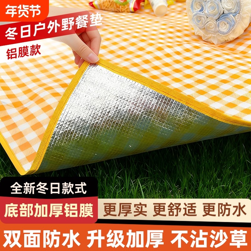 野餐垫户外防潮垫防水加厚便携徒步沙滩垫便携露营野炊草坪地垫子