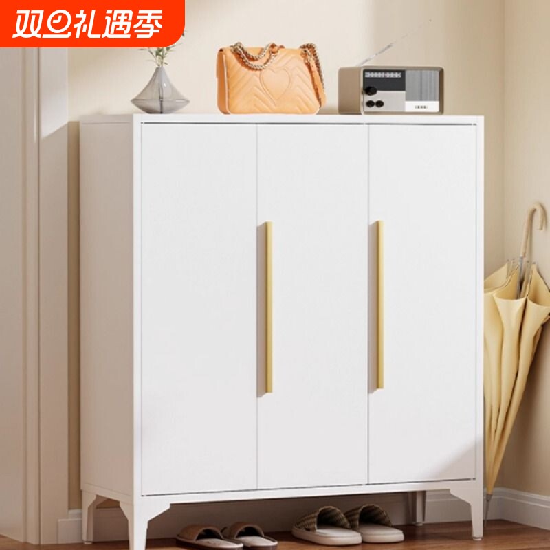 钢制鞋柜家用门口收纳一体靠墙入户室内玄关鞋架新2025爆款铁皮柜