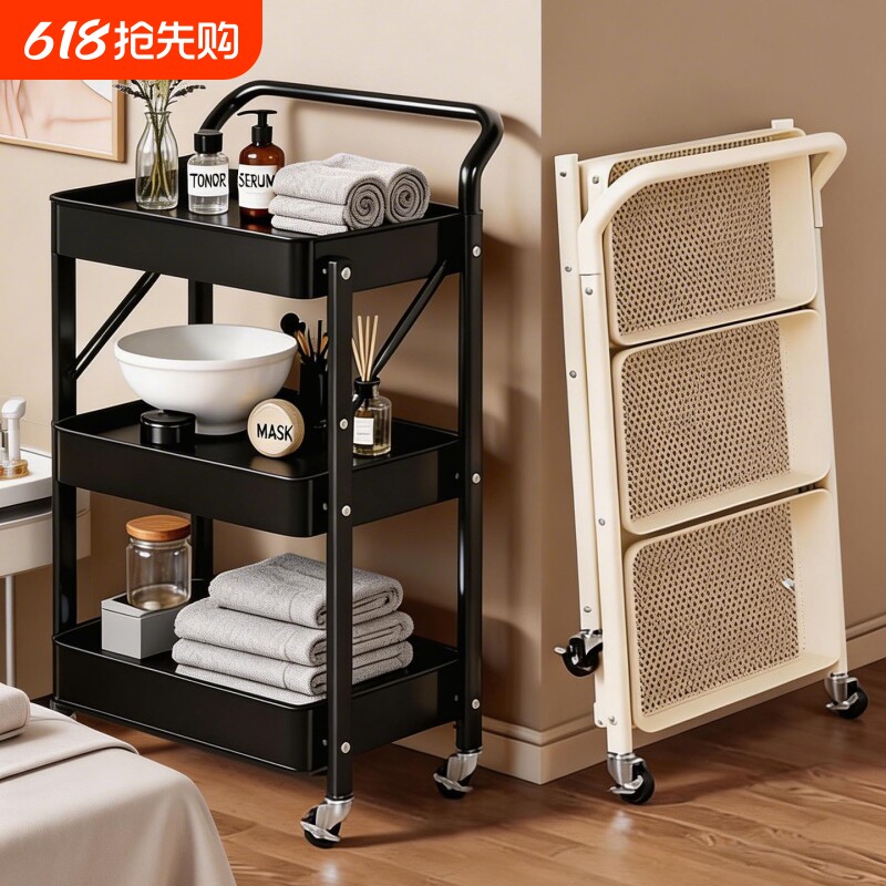 专用仪器工具车可移动美睫美甲收纳置物架美容院小推车零食多层