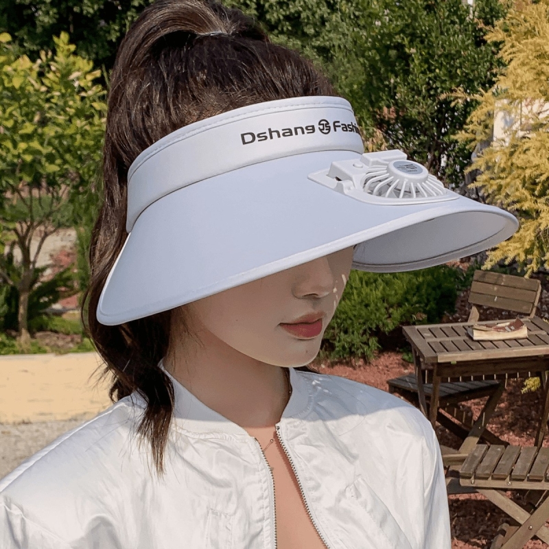 带电风扇帽子成人女夏季赵露思同款防紫外线太阳帽遮阳防晒空顶帽