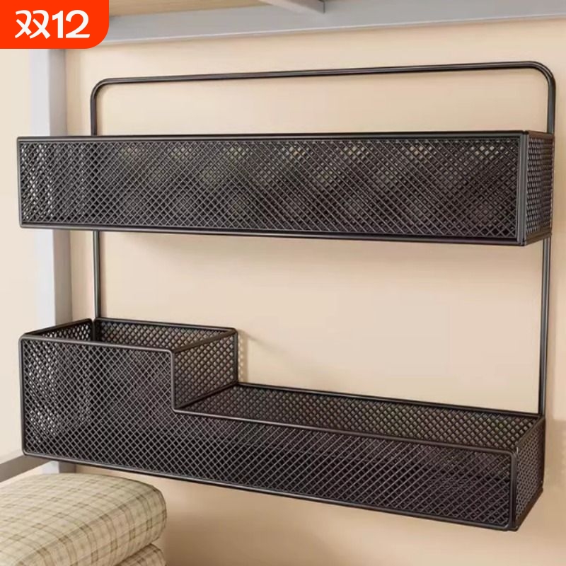 床头置物架宿舍墙上免打孔整理架子寝室收纳好物上铺墙面壁挂神器