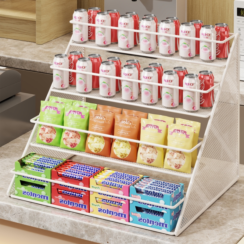 超市货架收银吧台前展示架口香糖饮料多层小货架多功能零食陈列架