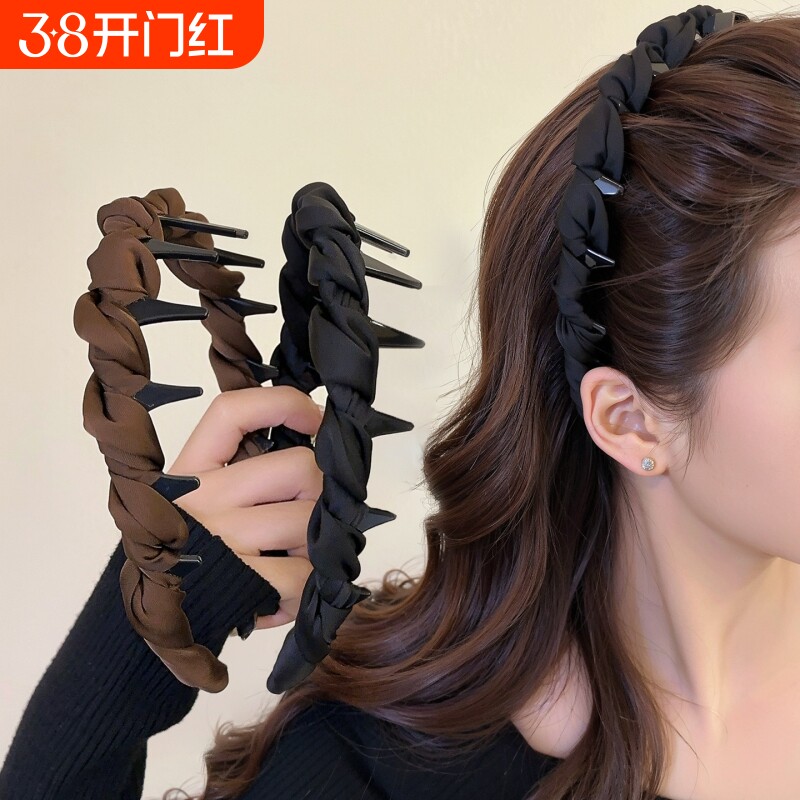 2026新波浪带齿防滑发箍女高级感日常外戴洗脸压发头箍高颅顶发卡