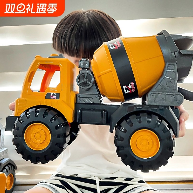 吊车模型儿童挖掘机搅拌仿真挖土翻斗车工程车男孩玩具小汽车礼物