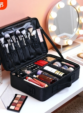 大容量化妆包女便携化妆品收纳包袋专业化妆师跟妆手提箱盒化妆刷