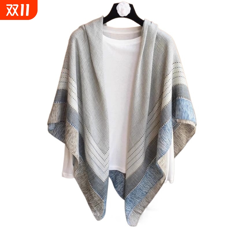 复古文艺格百搭旅游拍照防晒遮阳亚麻披肩两用大方巾丝巾棉麻围巾