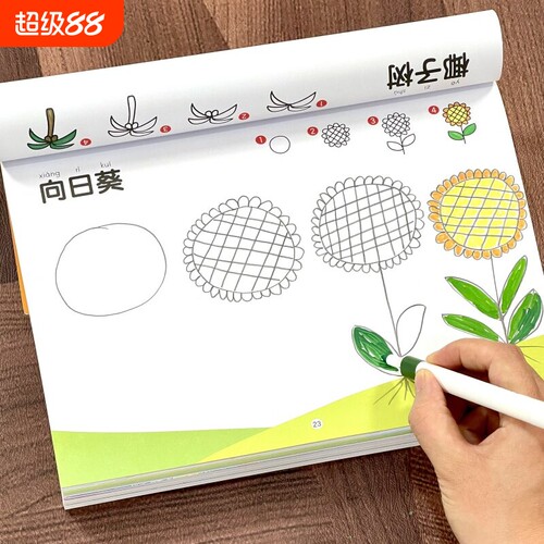儿童简笔分步画学画画教程书3-6岁宝宝启蒙教材幼儿园涂色绘画本