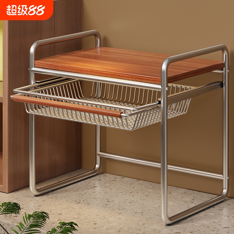 中古风微波炉置物架厨房台面