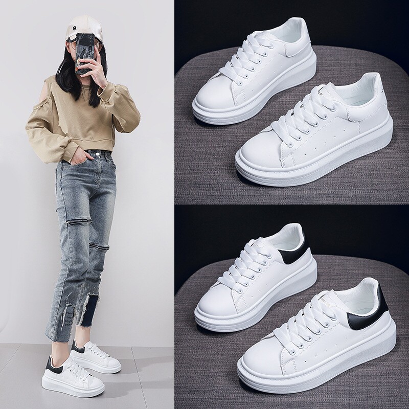 小白鞋女情侣款学生韩版2026春秋季女鞋增高运动鞋厚底板鞋女潮鞋