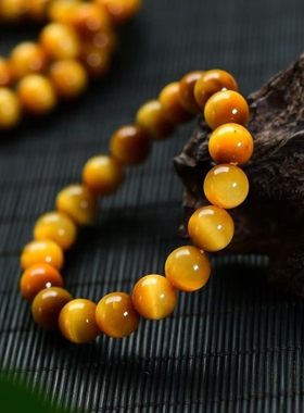 招财天然金虎眼晴石手链手串男女