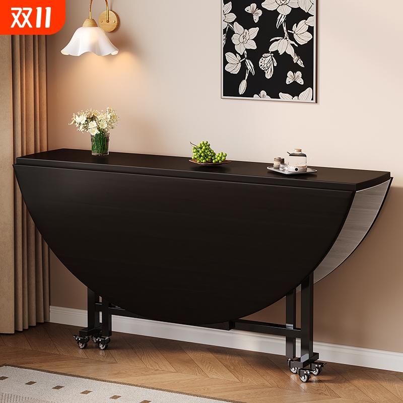 折叠餐桌家用多功能可折叠移动圆形饭桌大圆桌新型折叠桌便携餐厅