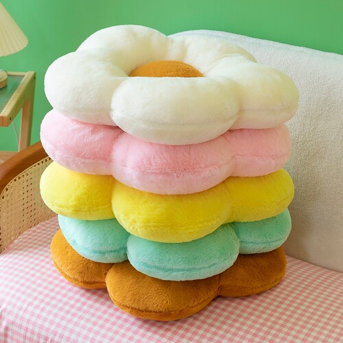 太阳花抱枕沙发客厅白色花朵