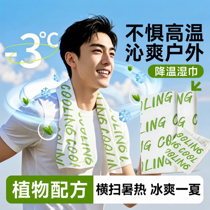 夏季降温冰巾冰感运动毛巾跑步学生防暑清凉去汗神器持久冰凉冷感