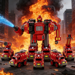 儿童合体机甲玩具合金变形恐龙工程机器人金刚3到6岁男孩生日礼物