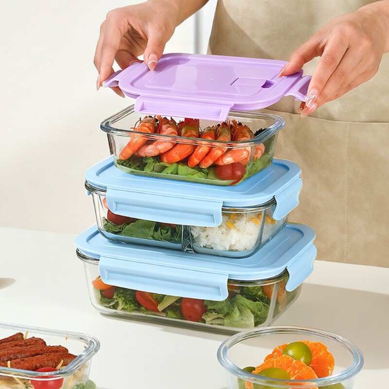 玻璃饭盒微波炉加热专用学生上班族带饭餐盒保鲜盒密封便当碗保温