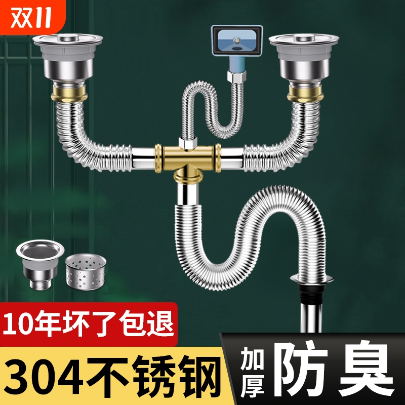 不锈钢双槽下水管|111人收藏