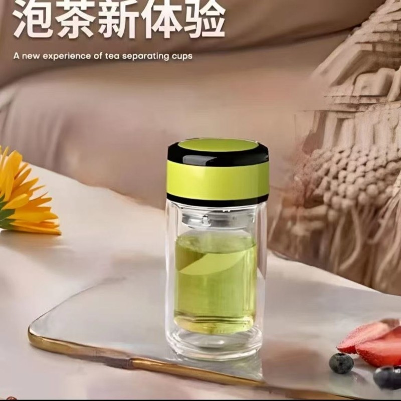 玻璃杯双层泡茶杯简约水杯迷你可爱口袋杯高硼硅便携食品级保温