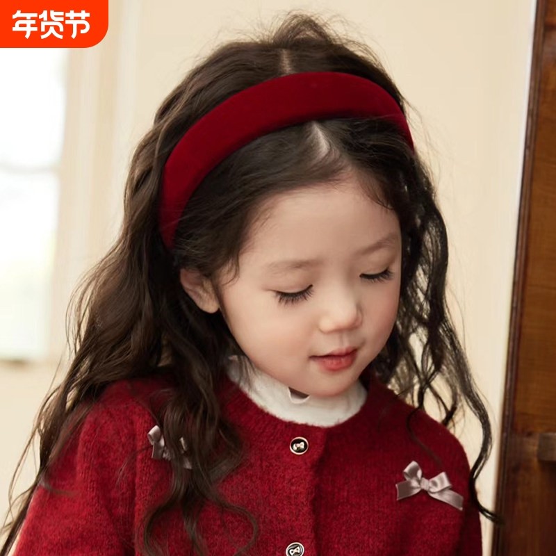 女儿童新年红色发箍2026新款高颅顶压发头箍发饰小女孩不勒头发卡