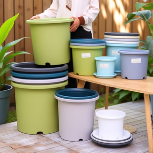 花Deepot加厚四季加仑盆控根透气月季树脂塑料大花盆阳台室内庭院