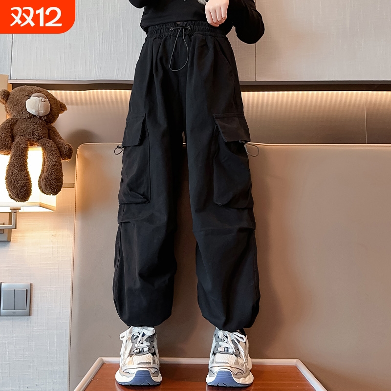 女童裤子2025新款秋装儿童网红洋气时髦工装裤春秋款大童休闲裤潮