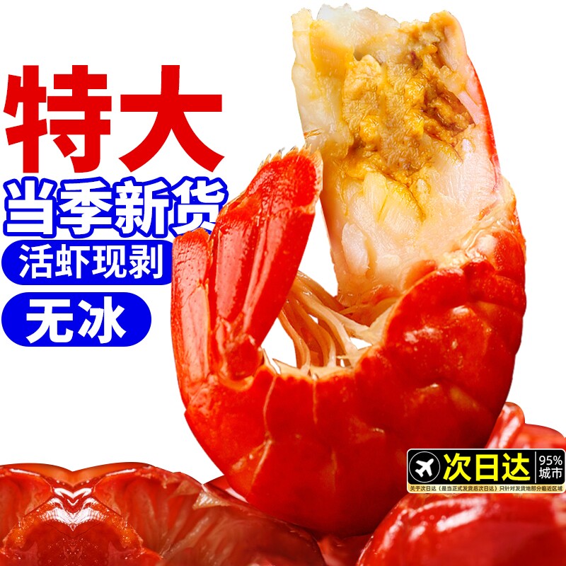 龙虾尾特大号无冰衣鲜活小龙虾冷冻生鲜新鲜虾球鲜冻批发商用整箱