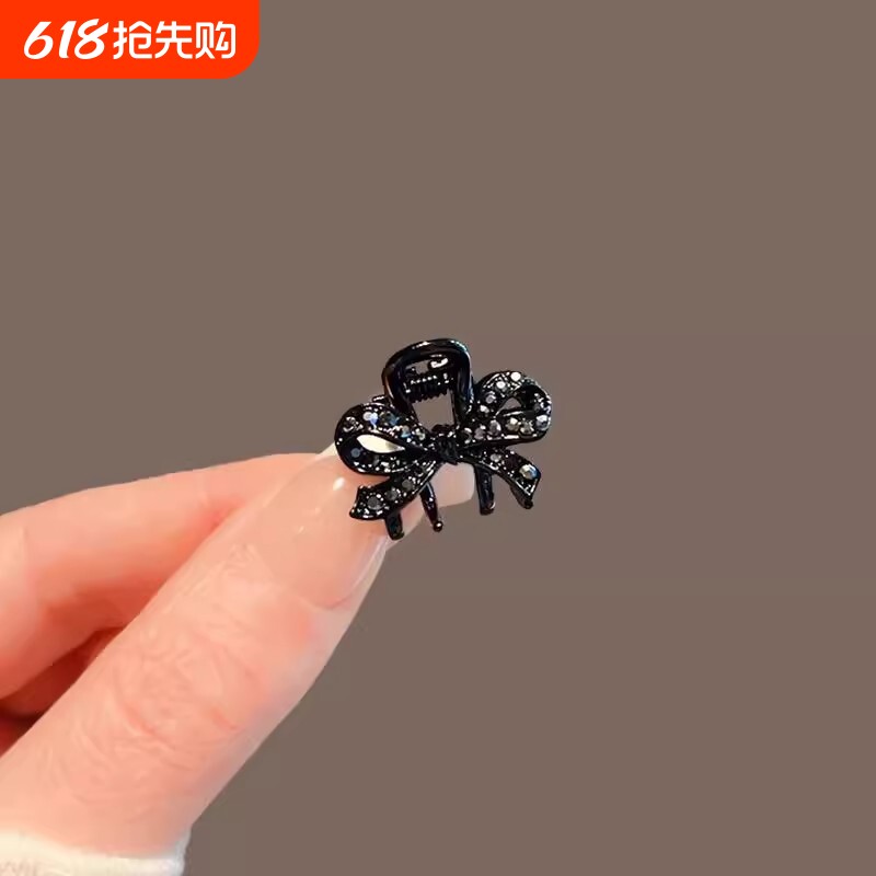 精致蝴蝶结小抓夹侧边前额头顶边夹高级感公主头刘海发夹小号夹子