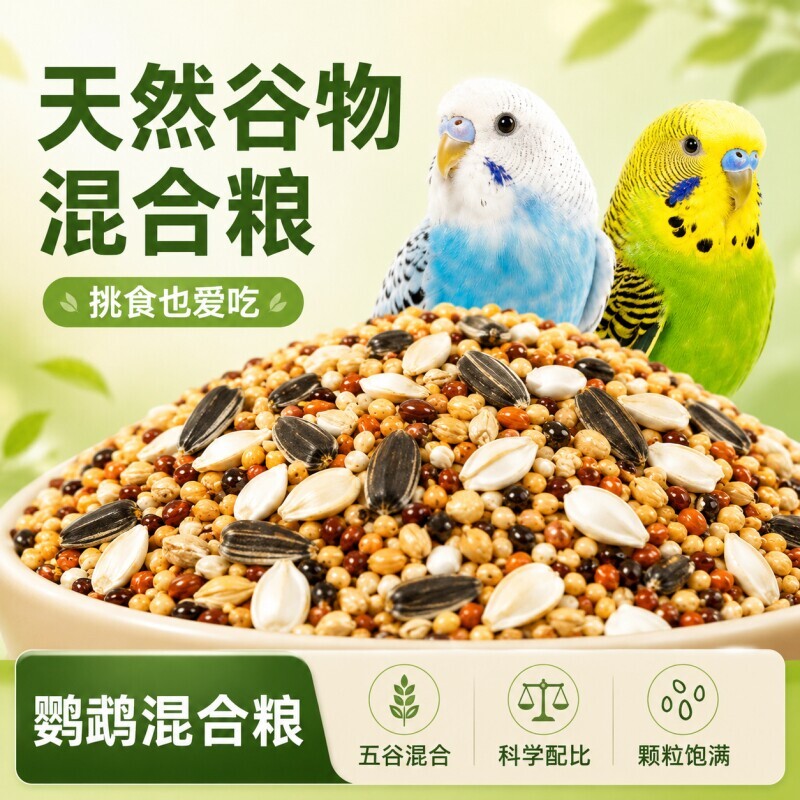 鹦鹉鸟粮饲料虎皮玄凤牡丹营养混合粮五色黍子谷子粮食鸟食小鸟类图片