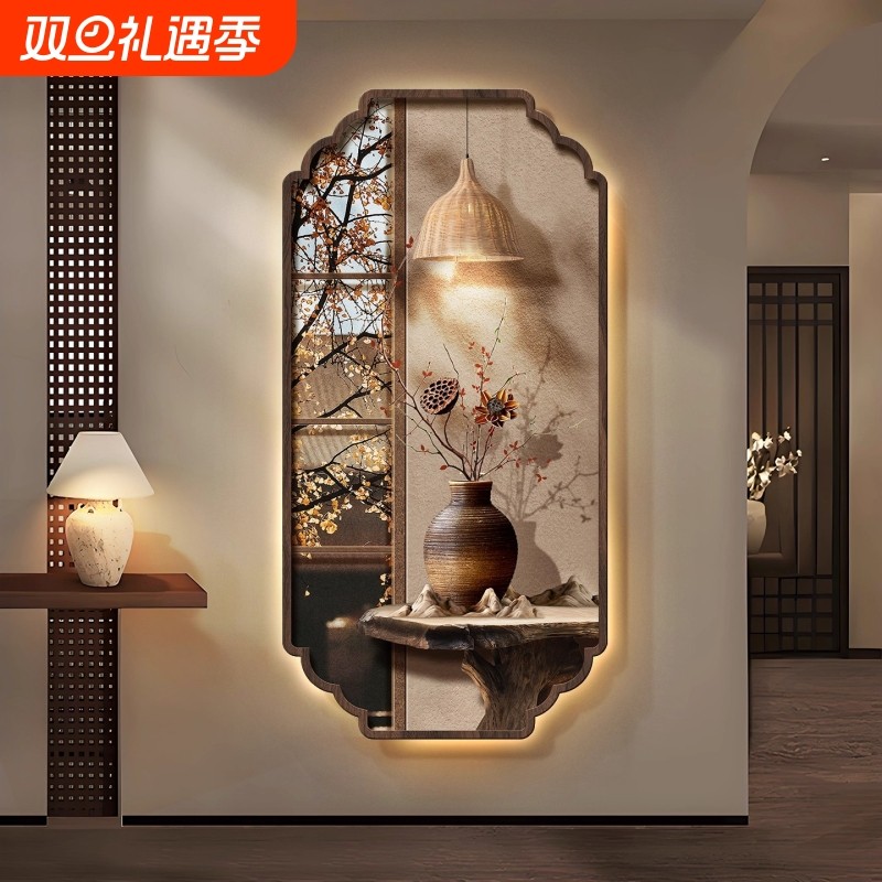 玄关装饰画宋代美学高级感客厅入户走廊过道壁灯画新中式氛围挂画