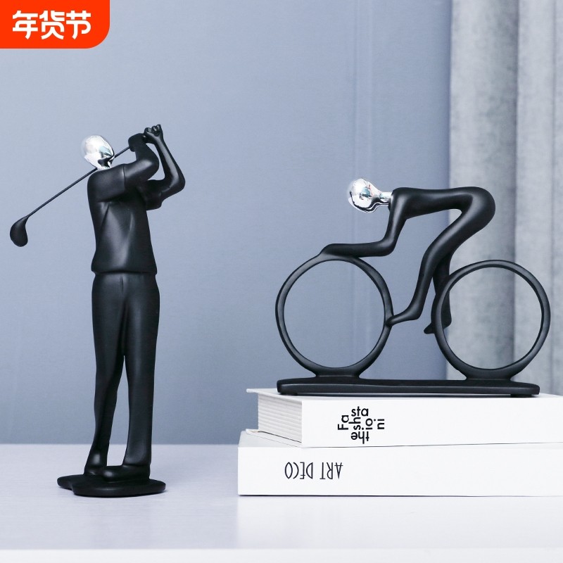 创意运动人物摆件轻奢高档客厅家居摆设高级书架酒柜装饰艺术模型