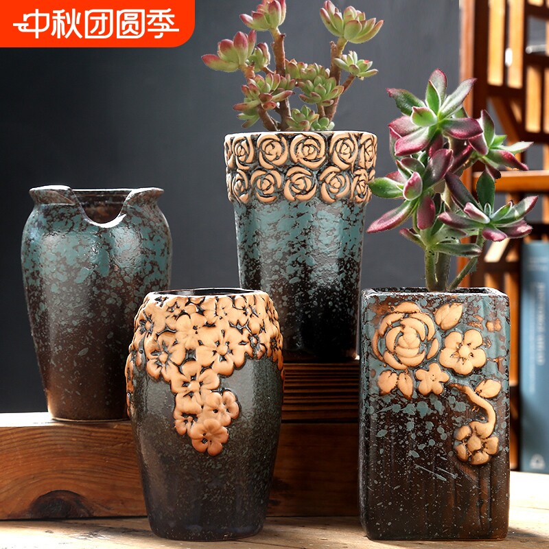 多肉透气粗陶花盆|超1万次加购图片