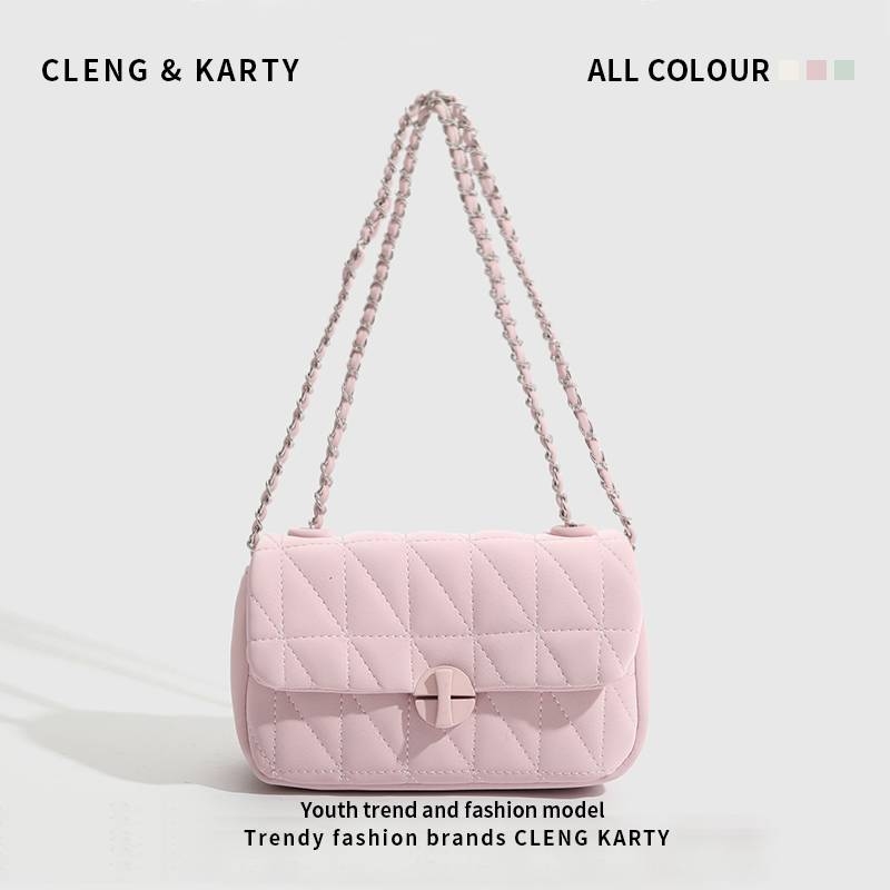 爱马女仕新款包包女菱格链条小方包时尚百搭单肩斜挎包简约腋下包