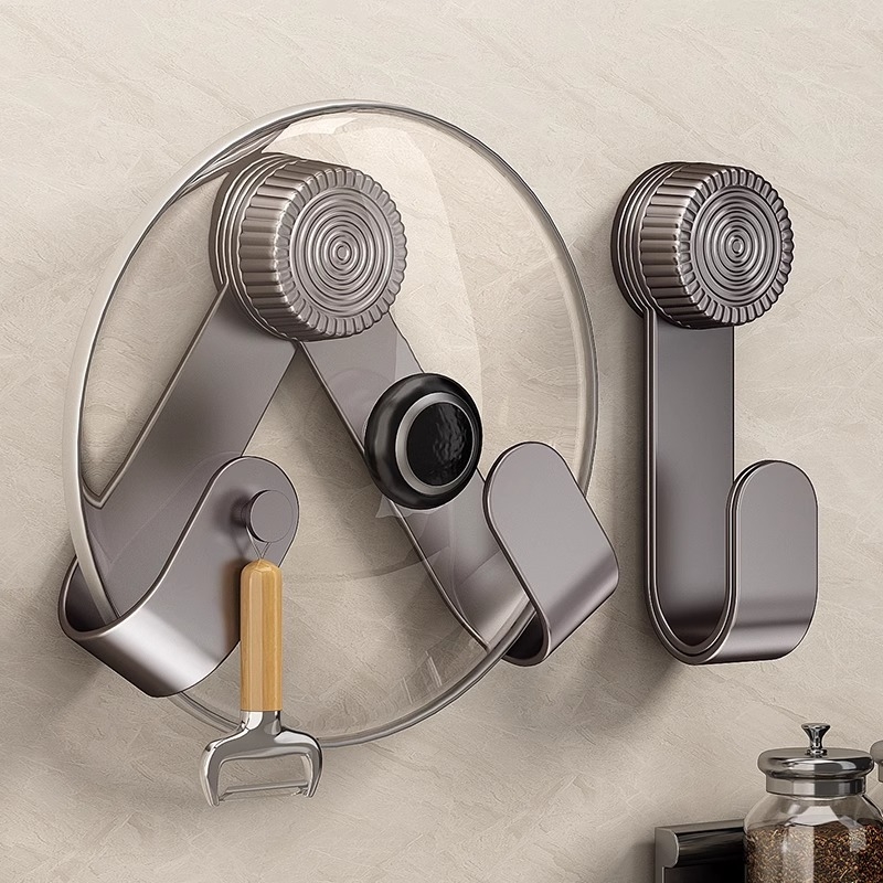 吸盘锅盖架免打孔子收纳菜板放置器砧板架壁挂式不锈钢厨房置物架