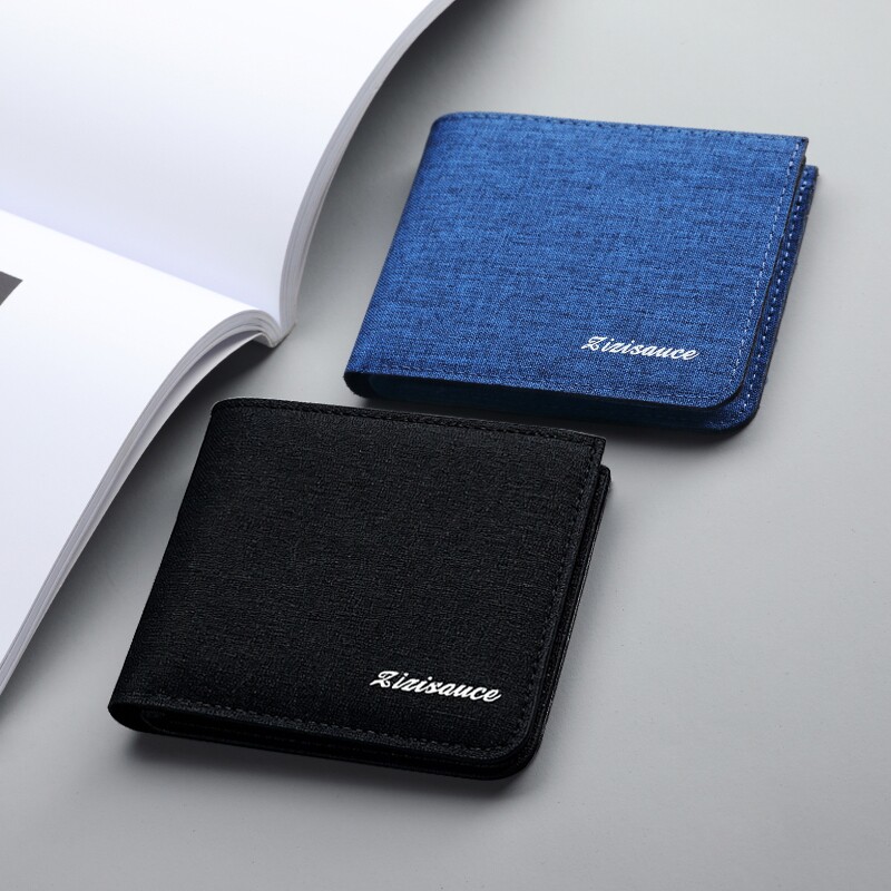 帆布钱包男士短款学生超薄极简皮夹简约可放驾驶证男式钱夹薄潮牌