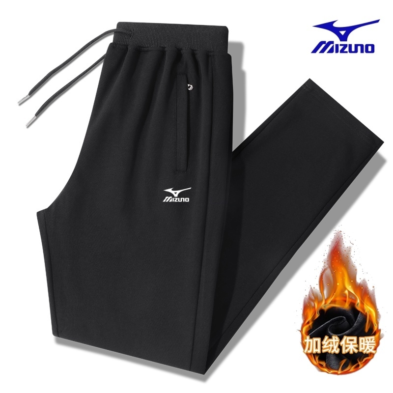 运动裤男女加厚2025新款秋冬直筒束脚美津濃青少年宽松纯棉长裤子