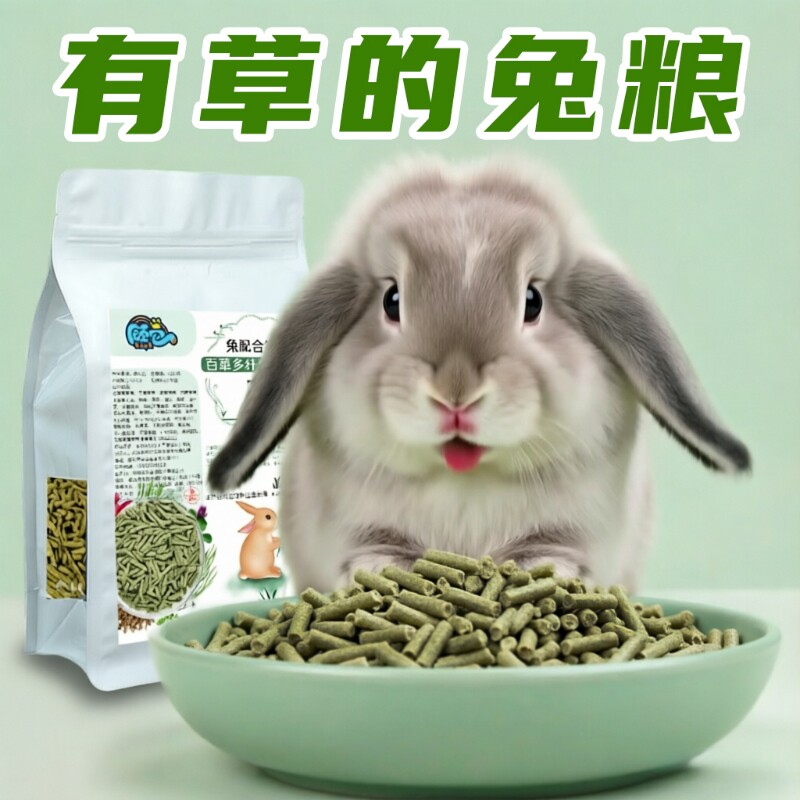 混合压缩兔粮高纤维牧草兔主粮图片