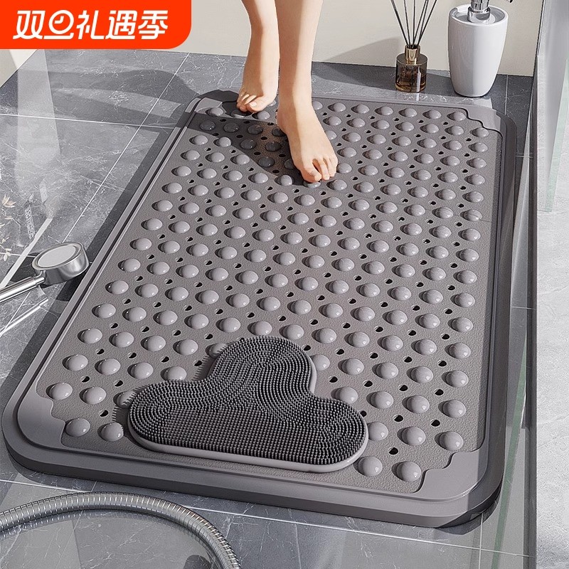 TPE浴室防滑按摩垫吸盘稳固防摔跤，足底按摩解疲劳全家安心洗浴