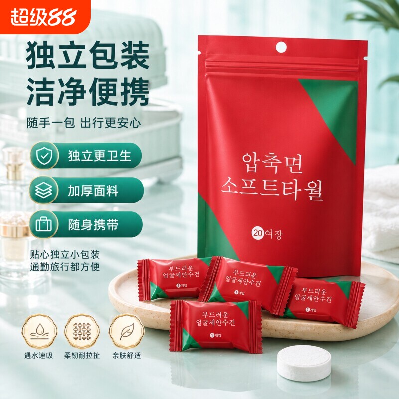 压缩洗脸巾加厚便携旅行洁面速干图片