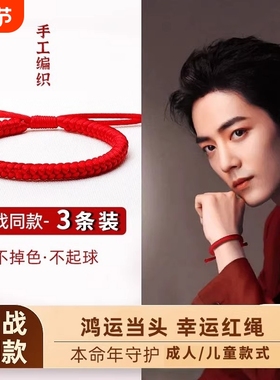 肖战同款本命年红绳手链女编织绳金刚结护身符情侣手绳男2026新款