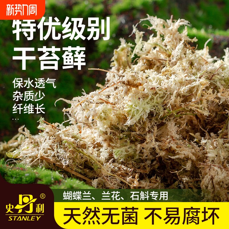 史丹利水苔蝴蝶兰专用土干苔藓养兰花的营养土优质文石斛心兰乌龟