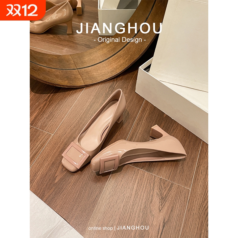 百搭 粗跟玛丽珍鞋配裙子通勤职场轻熟风高跟鞋女2025春秋款单鞋
