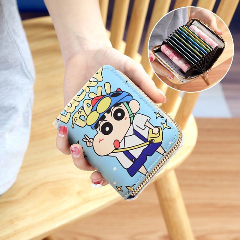 2025新款卡包女可爱蜡笔小新小钱包拉链学生零钱包二合一驾驶证