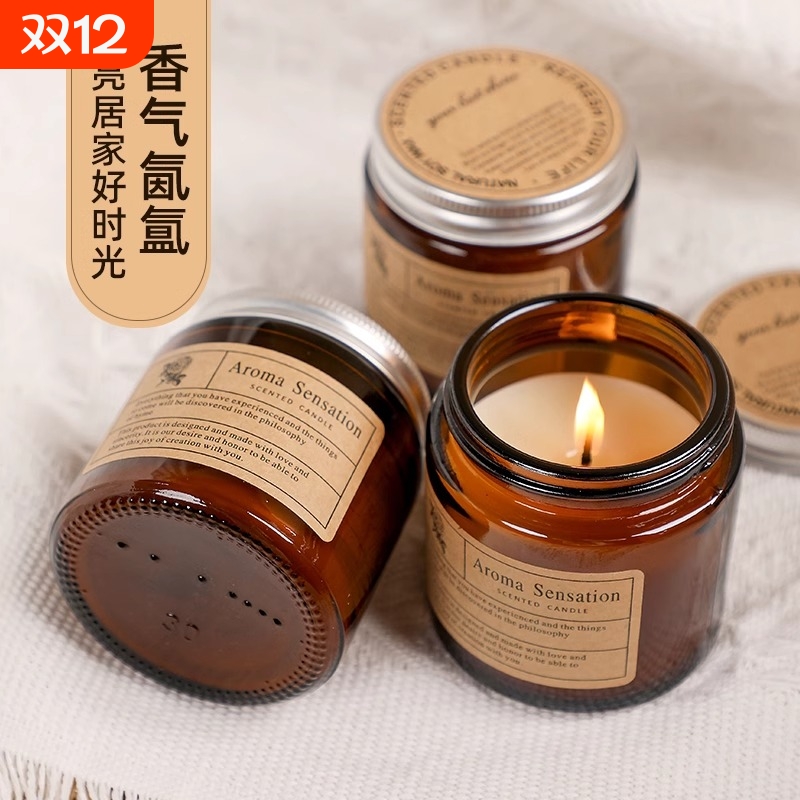 香薰蜡烛室内家用持久香高级安神助眠睡眠薰衣草卧室女生淡香熏香