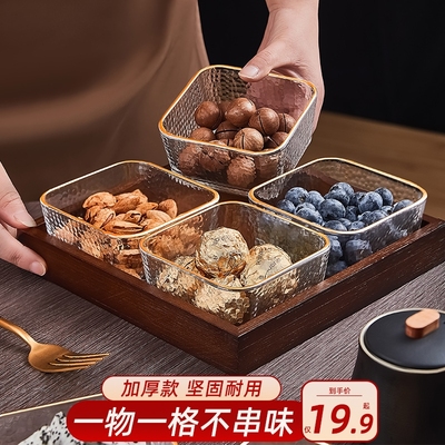 本樱玻璃+竹木复古果盘