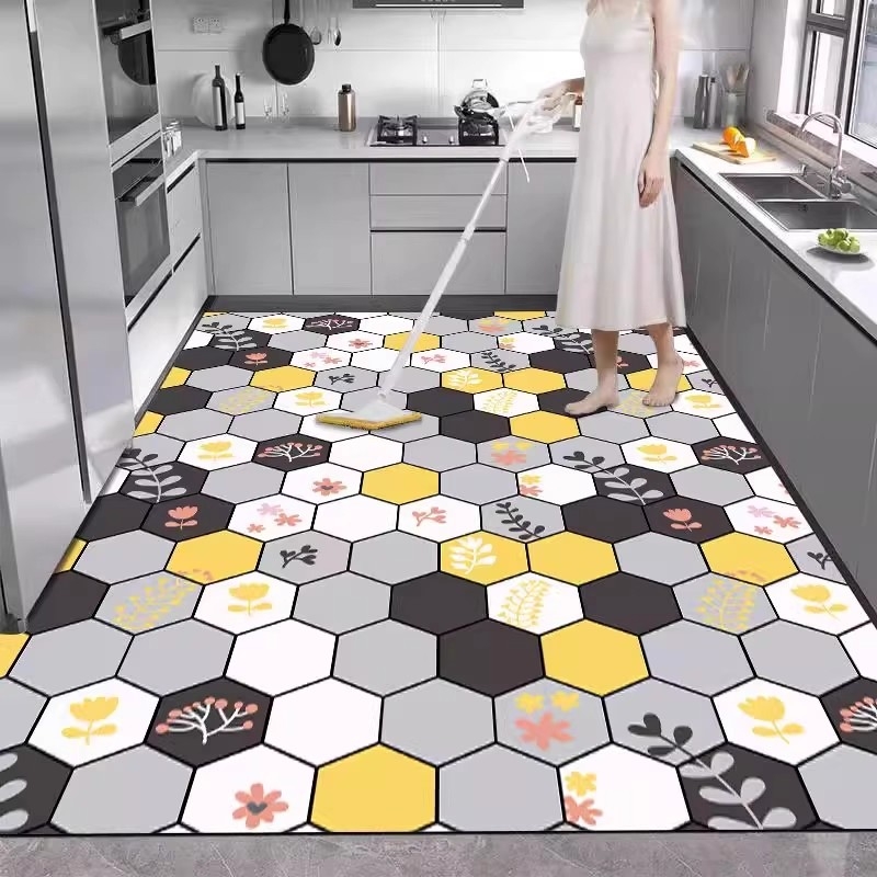 硅藻泥厨房地垫防滑吸水垫门口脚垫防水专用可擦免洗地毯耐脏地面