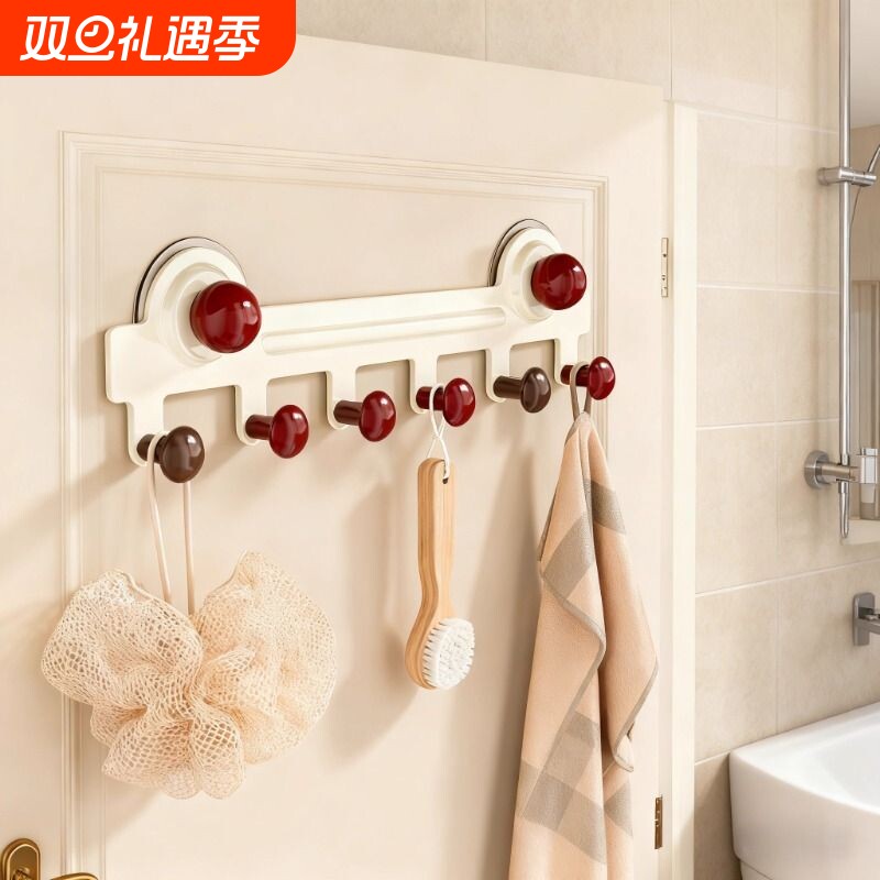 吸盘门后挂钩强力粘胶免打孔强力承重置物架入户门挂衣架收纳粘钩