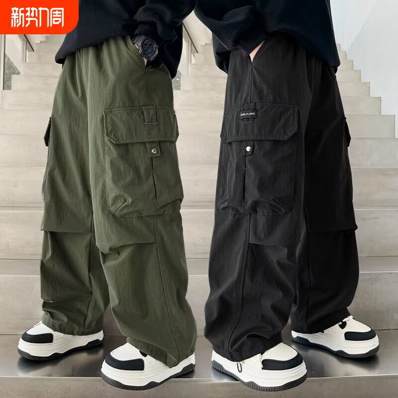 男童直筒工装裤春秋2026中大童长裤宽松儿童春夏裤子新款运动裤