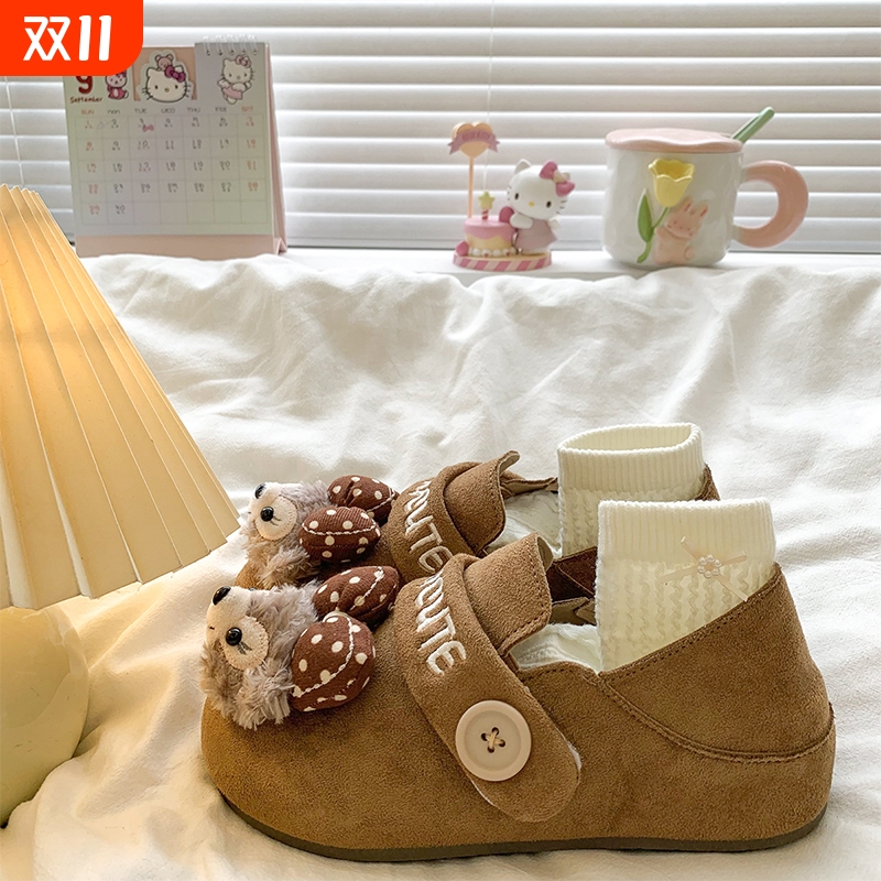 可爱勃肯鞋两穿包头半拖鞋女外穿2025秋季新款厚底内增高乐福单鞋