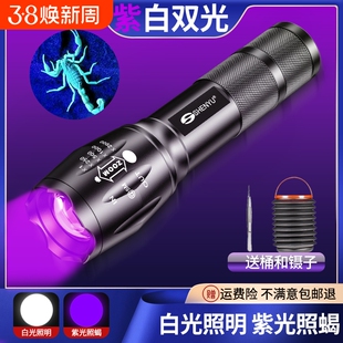 照蝎子专用紫光灯验钞灯395紫外线手电筒可充电大功率超强鉴定灯