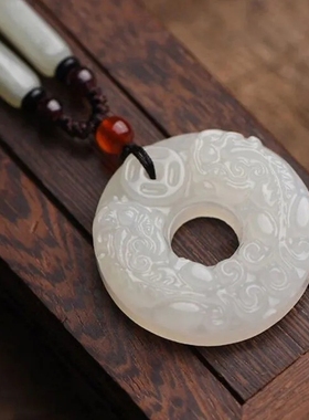 平安扣女项链男士招财转运貔貅玉石吊坠新款和田玉项坠送长辈