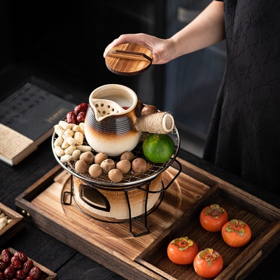 围炉煮茶老式打边炉炭火炉套装家用户外烧烤肉奶茶罐陶壶泡茶器具